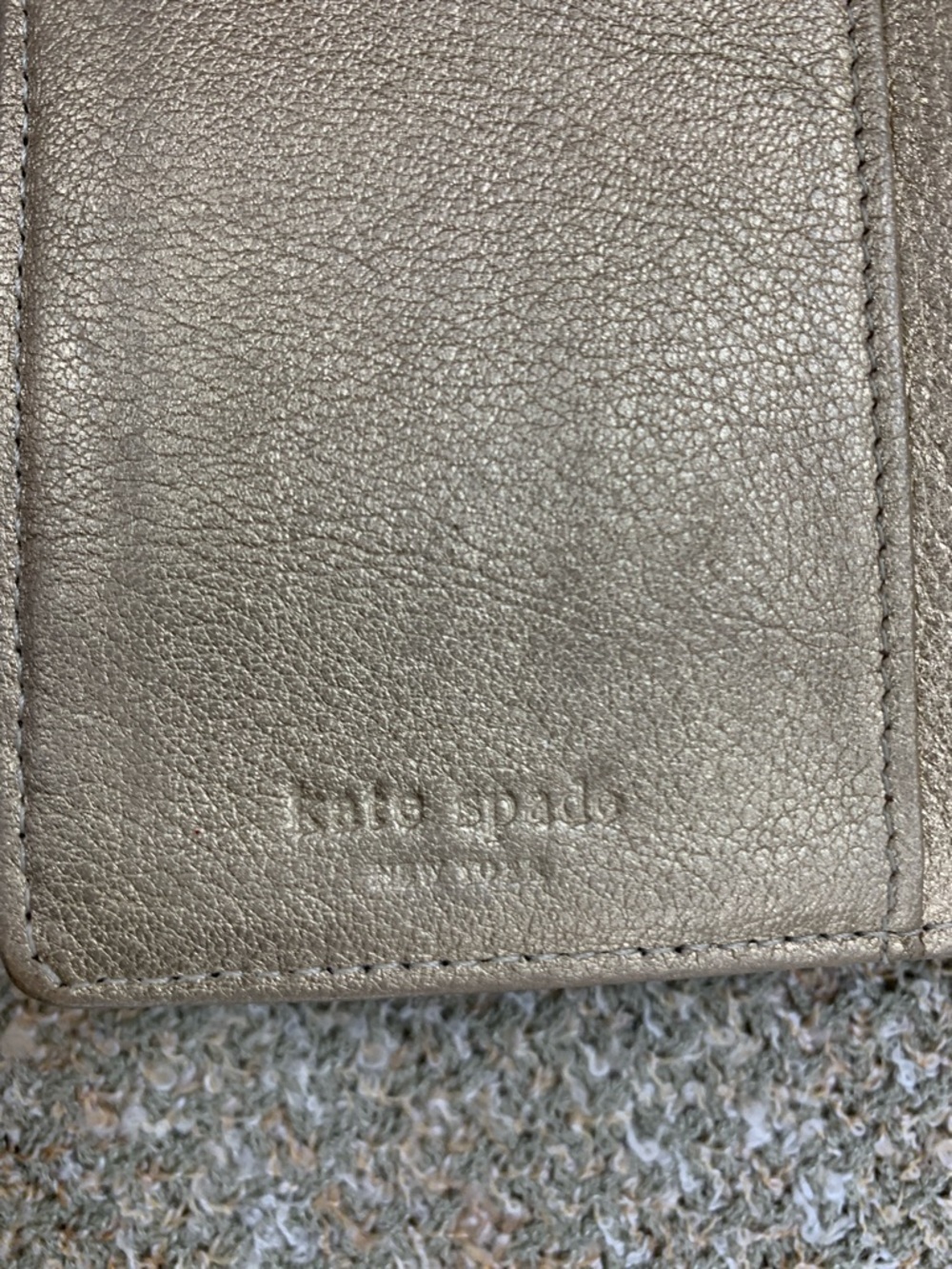 kate spade Black Leather Fold Wallet with Gold Logo - Picture 5 of 7